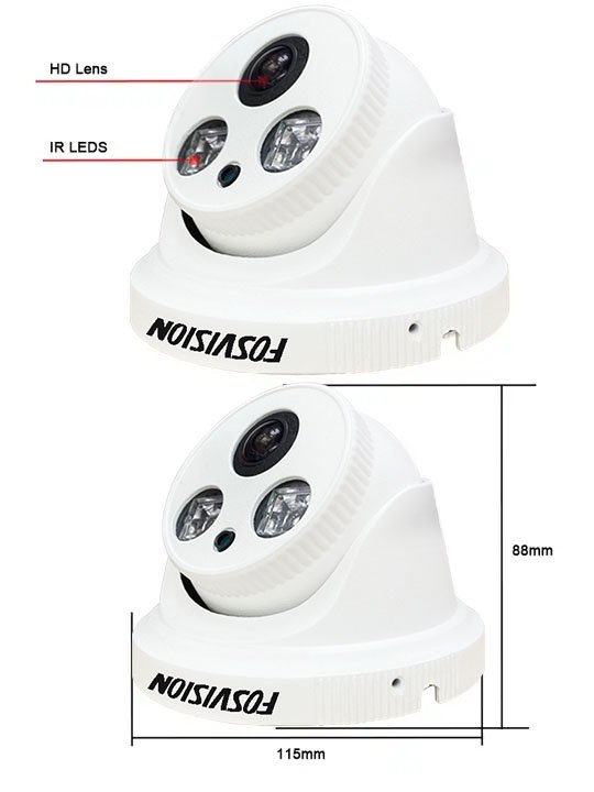 Cheap Price fosvision fisheye Ahd Camera Night Vision Ir Indoor Security Surveillance 2mp Dome Cctv Analog Camara For DVR