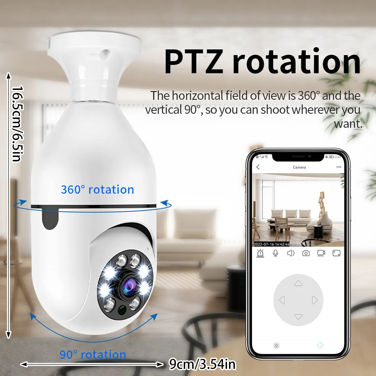 Factory Yiiot E27 Light Bulb Wifi Camera 360 Panoramic 1080p 5G CCTV Night Vision Home Security Mini Baby Lamp Camera