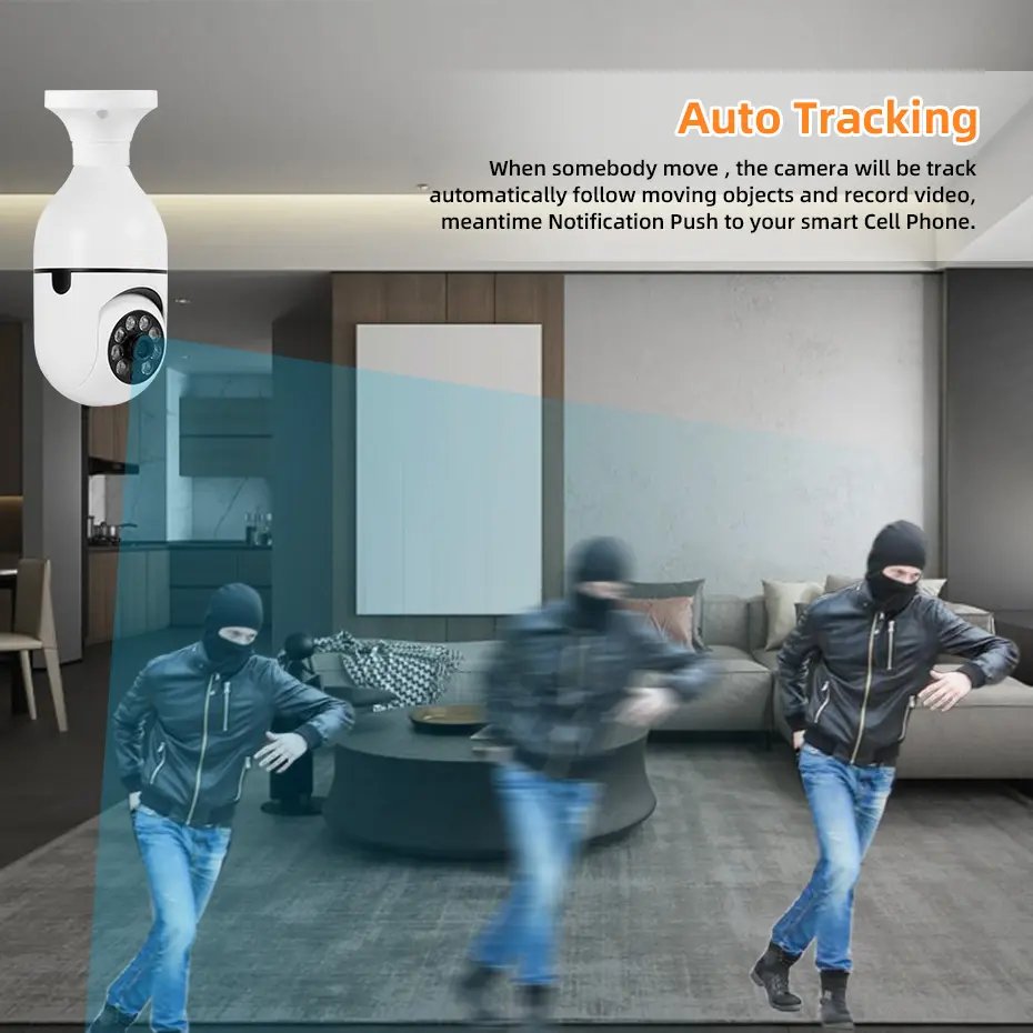 Factory Yiiot E27 Light Bulb Wifi Camera 360 Panoramic 1080p 5G CCTV Night Vision Home Security Mini Baby Lamp Camera