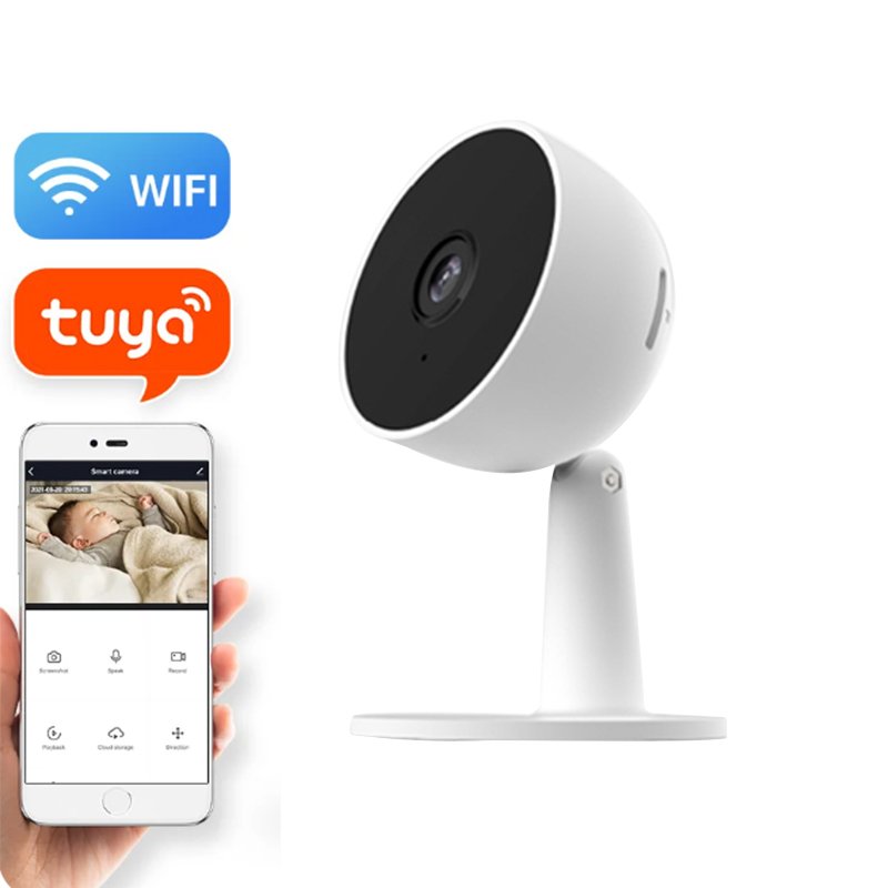 Tuya Smart WiFi IP Surveillance Cameras 1080P 3MP Wall-mounted Real-time Recording Indoor Mini WiFi Camera