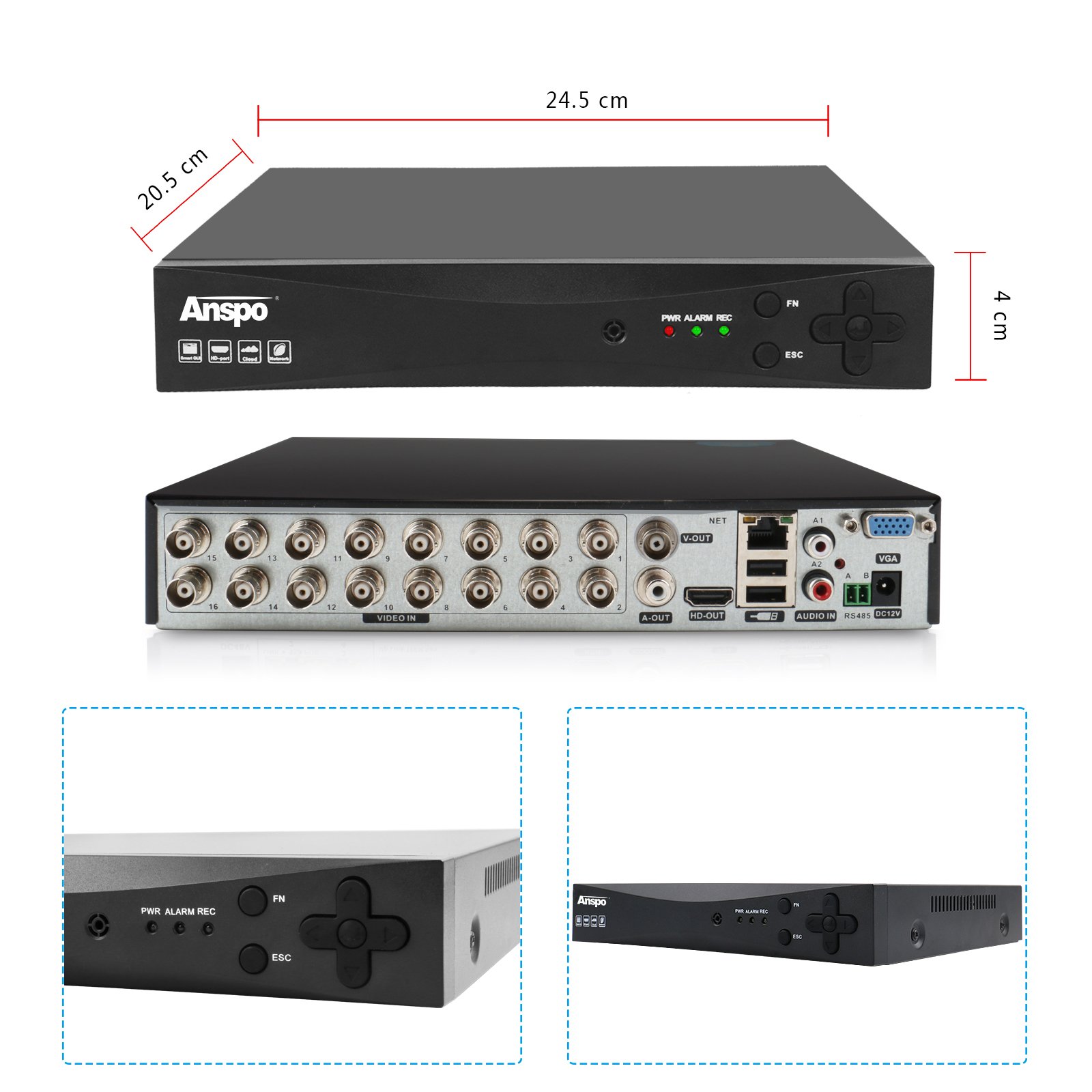 16 Channel New HD 5.0 MP AHD CCTV CAMERA Kit XVR Outdoor Security Camera System With Audio 8PCS OUTDOOR & 8PCS INDOOR PACKAGE