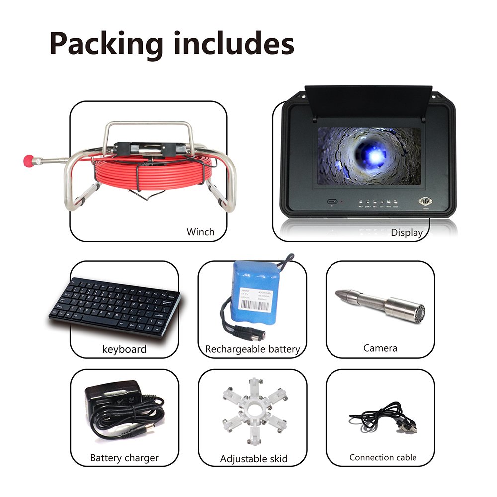 Sewer camera with locator self leveling drain blocked check camera with HD 1080P analog camera