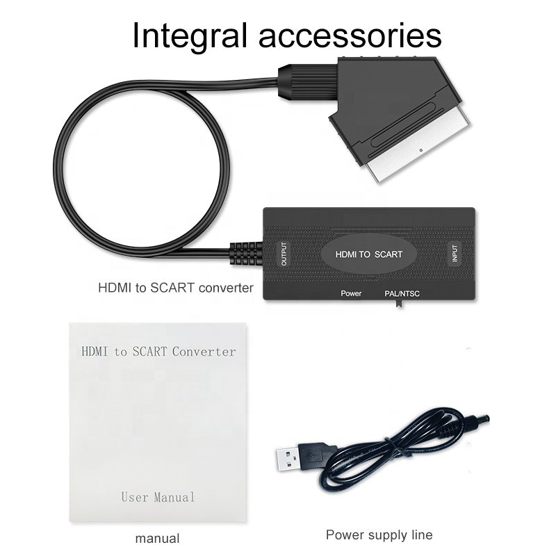HD Digital Video HDMI to Analog Video and L/R Audio Adapter Support DVI CRT/VHS/DVD CVBS Play HDMI to SCART Converter for TV