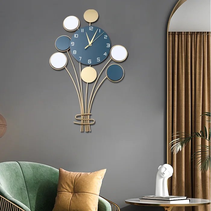 Hot selling premium New Art Style Living Room Luxury metal wall clock Decorative Farmhouse Home Decor metal Wall clock metal