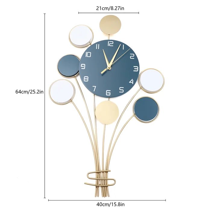 Hot selling premium New Art Style Living Room Luxury metal wall clock Decorative Farmhouse Home Decor metal Wall clock metal