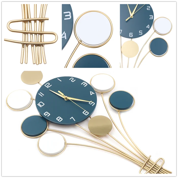 Hot selling premium New Art Style Living Room Luxury metal wall clock Decorative Farmhouse Home Decor metal Wall clock metal