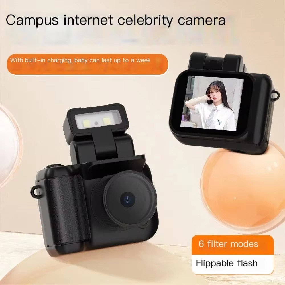 New Monoreflexes Style Mini Camera CMOS With Flash Lamp And Battery Dock Portable Video Recorder DV 1080P With LCD Screen