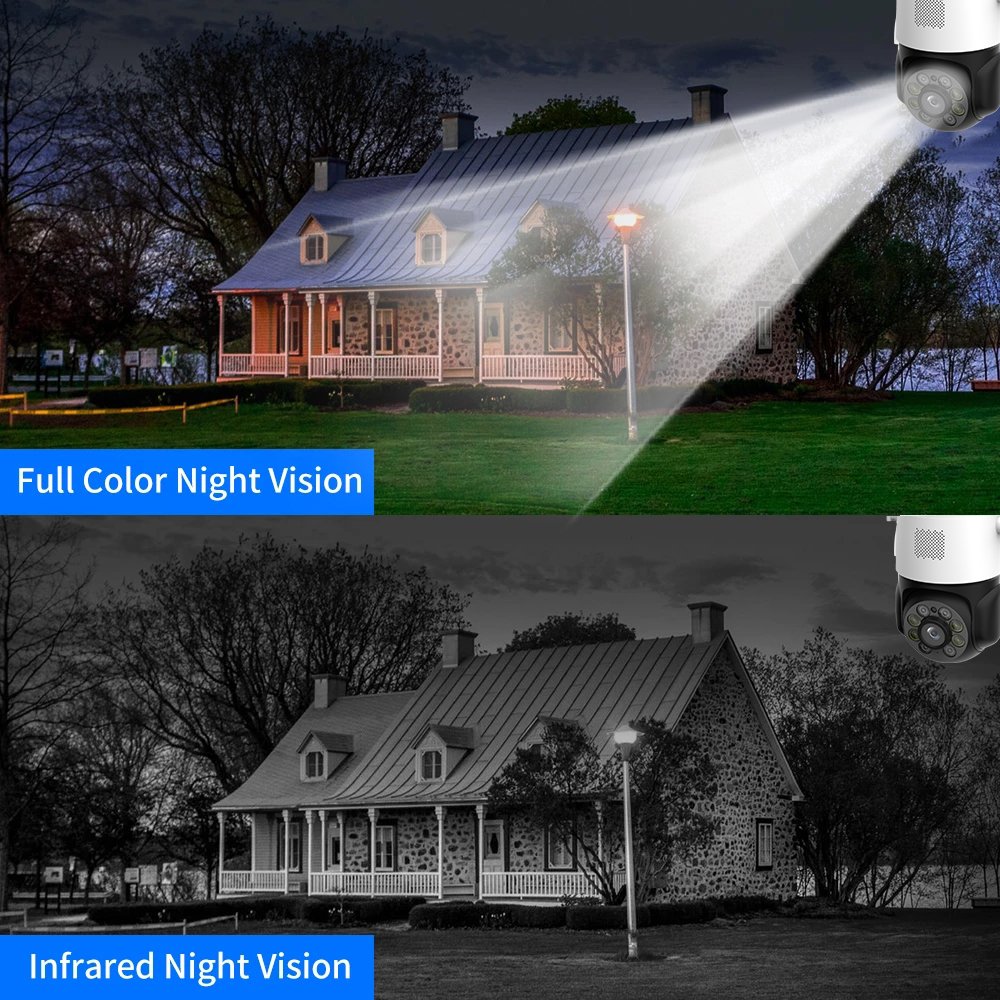 ShireStar Solar Battery WiFi PTZ IP Camera Works with Outdoor Color Night Vision 2-Way Audio Wireless CCTV Camera