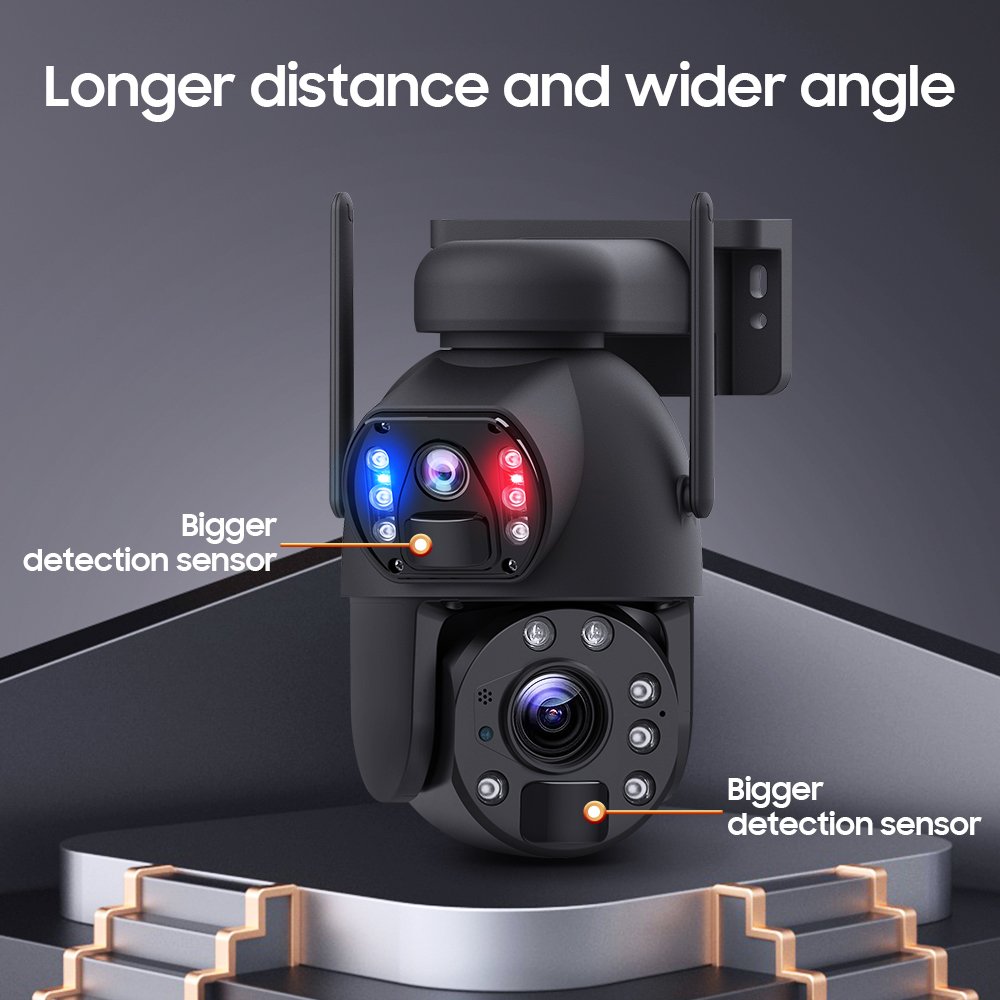 Wholesale New Laser Infrared Lamp 4G 6MP Dual Lens With 20X Zoom Security CCTV Camera Dual Lens Linkage Camera 4G Solar Camera
