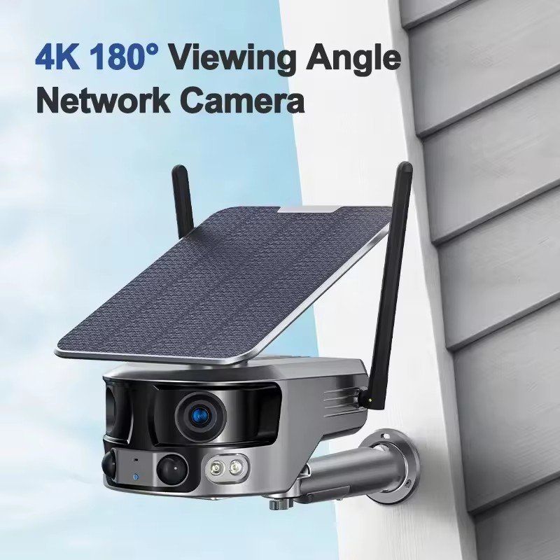 8MP Optical Zoom Ultra Wide View Angle Dual Lens IP WIFI 4G PTZ Two Dual Lens Camera 4K Dual Lens Trail Camera With Solar Panel