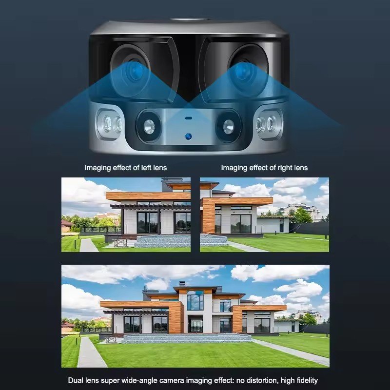 8MP Optical Zoom Ultra Wide View Angle Dual Lens IP WIFI 4G PTZ Two Dual Lens Camera 4K Dual Lens Trail Camera With Solar Panel