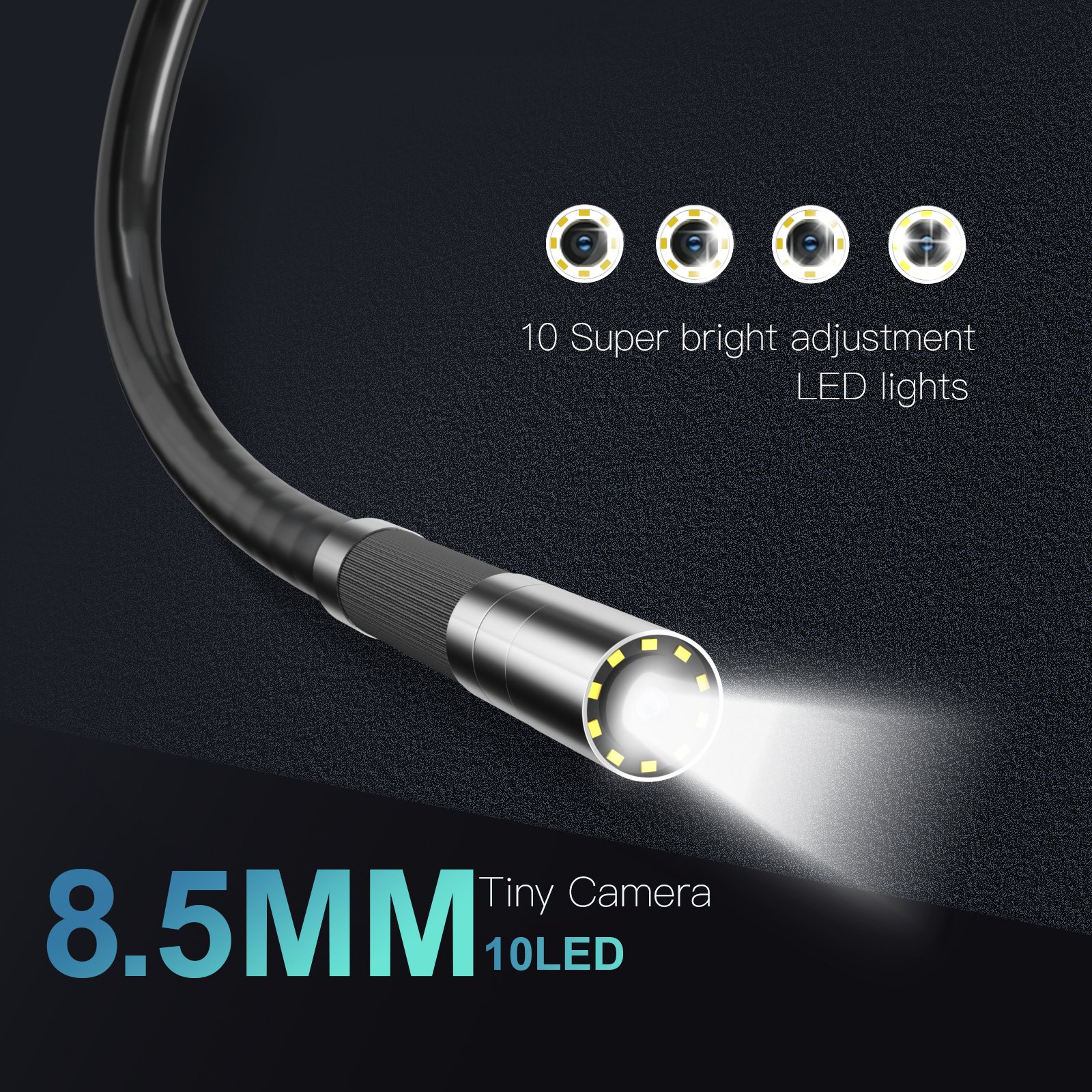 OEM Digital video scope camera, 8mm optical fiber 360 articulation Industrial borescope, 4.3 inch IP67 HD WIFI Endoscope system