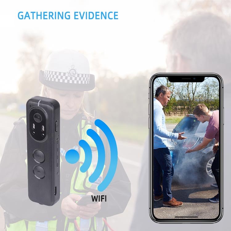 Mini Camera 1080P/1440P 2.4G WiFi Body Worn Camera with 0.66" OLED Display and 256GB Storage for Law Enforcement