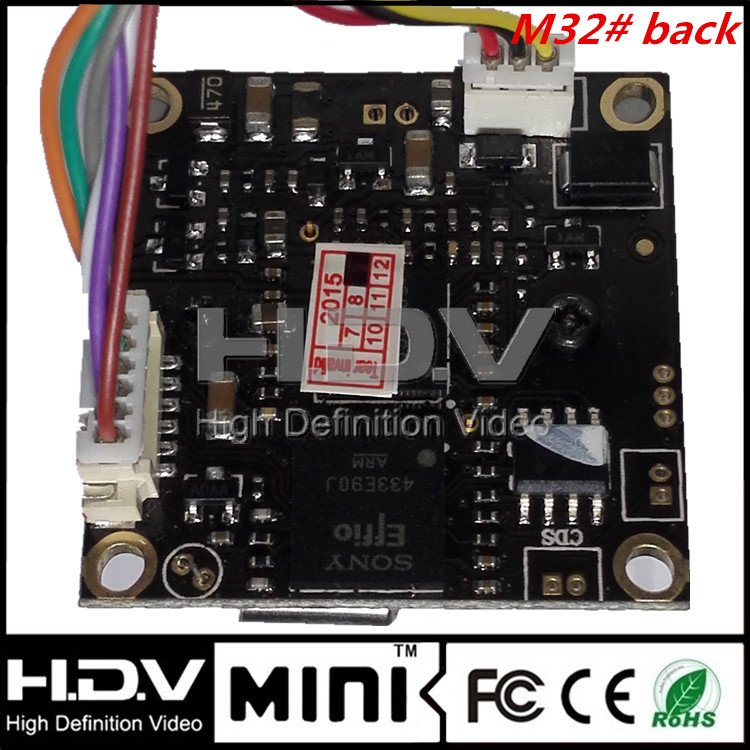 Effio-e 1/3" CCD 700TVL cctv analog board camera pcb with 3.7mm pinhole lens BNC 32x32mm Micro size camera module 4140+672/