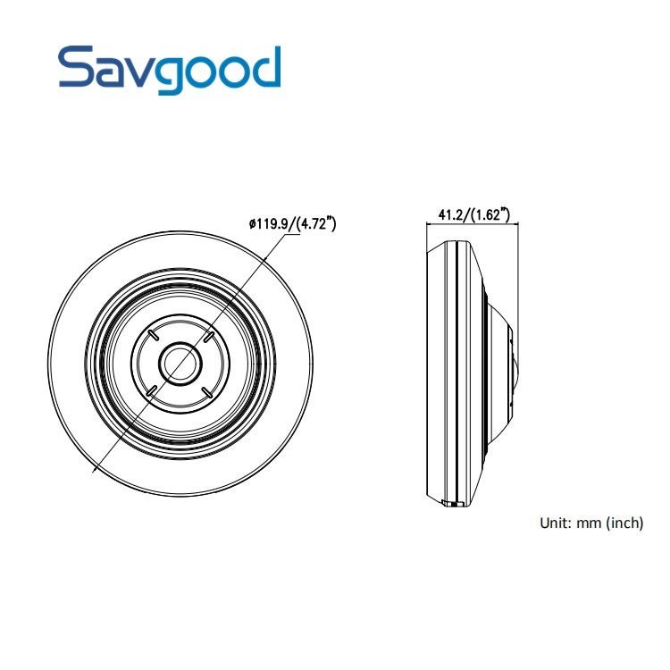 5MP Fisheye Fixed Dome Network Camera 180 Degree Fisheye View 1/2.5" CMOS Sensor IR Range 8m DS-2CD2955FWD-I