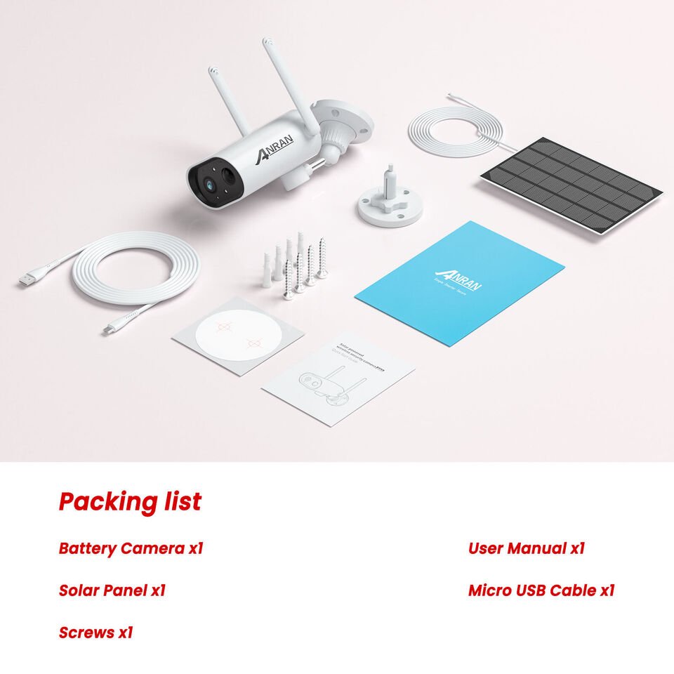 ANRAN 3MP Outdoor APP Remote Access 180 degree PTZ Solar Panel Video Home Security Systems Wifi PTZ Network Camera