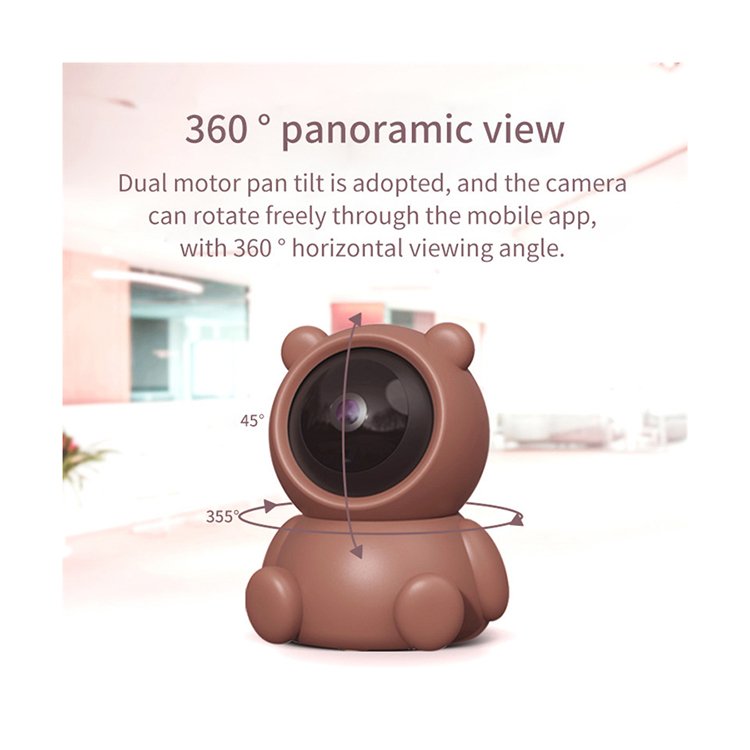 Security Camera Smart Home 1080P Wireless Cctv Indoor Home Security Ip Camera Cute Pet Bear Camera
