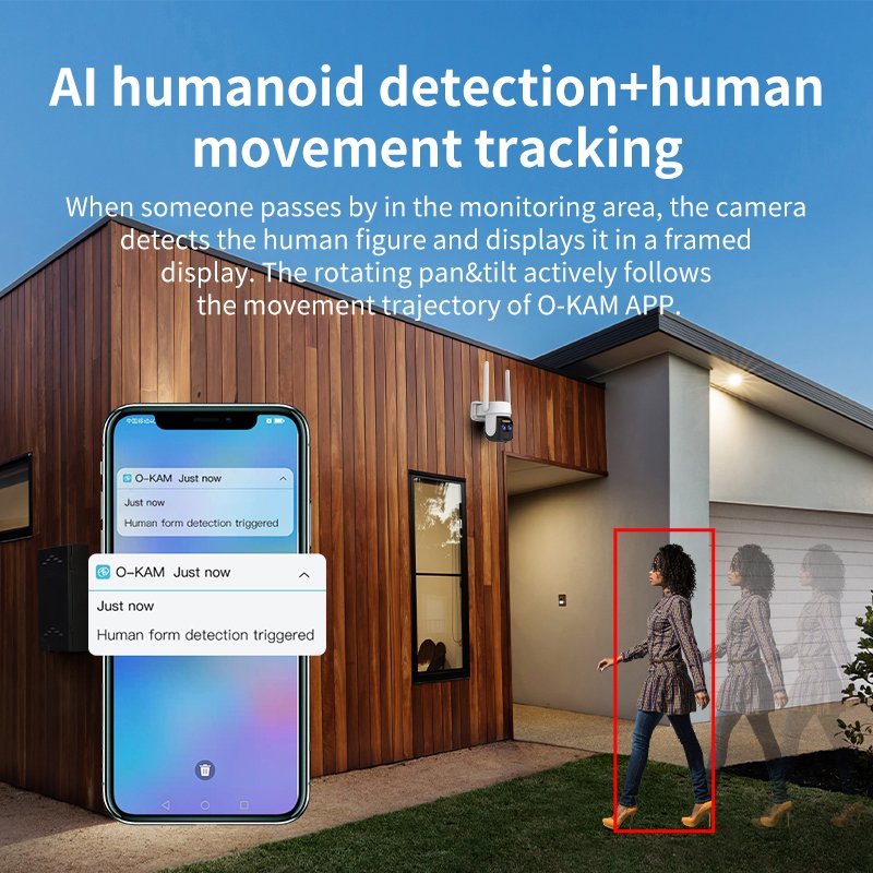 3MP 8W Solar Panel Low Power Consumption Home Camera 4G Networking Dual Lens Zoom Humanoid Detection IP 4G Solar PTZ Camera
