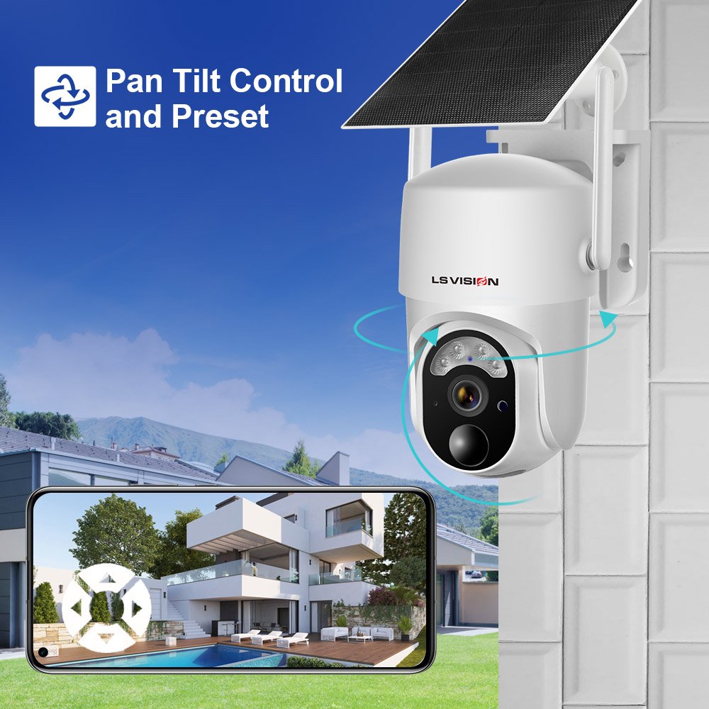 LS VISION Camera Surveillance Outdoor 4G Network & Wifi Camera Solar Powered Battery Camera
