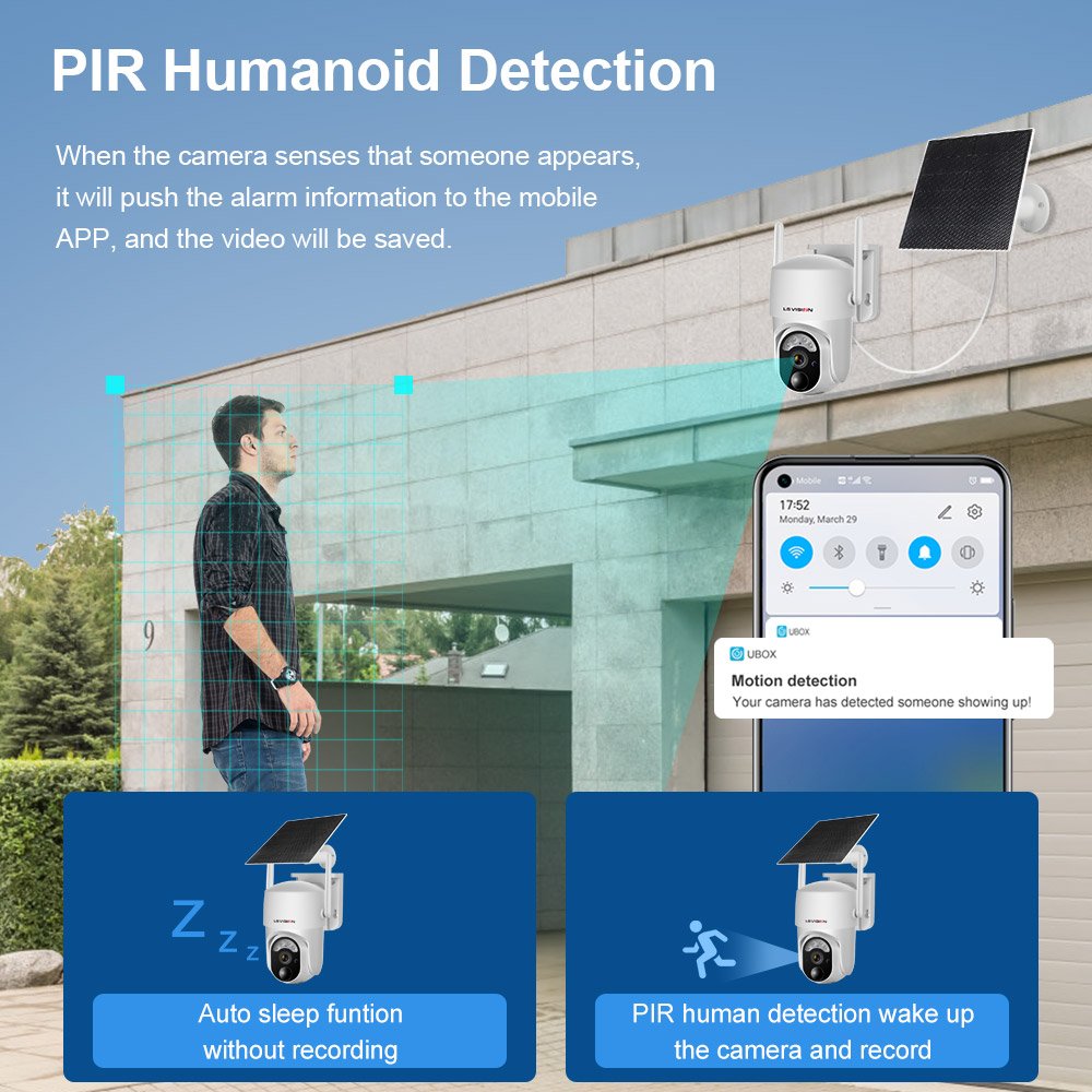 LS VISION Camera Surveillance Outdoor 4G Network & Wifi Camera Solar Powered Battery Camera