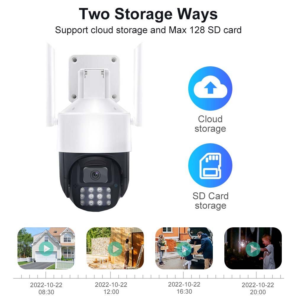 Wireless Video Surveillance Outdoor Network Camera 5MP HD Full Color Night Vision Human Motion Tracking Camera Wifi IP Camera