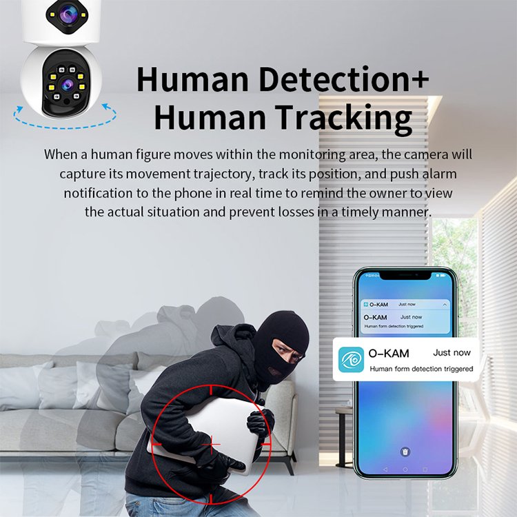 Indoor Security PTZ Dome Home Smart Siren APP Phone Home Security 2K Wireless WiFi Baby Monitor Two-Way Audio Mini Camera WiFi