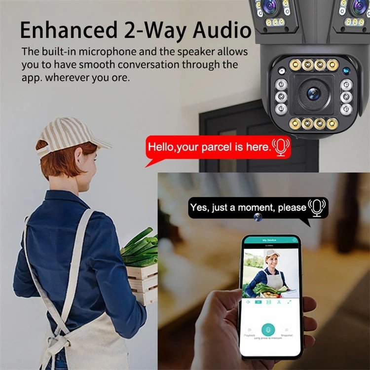 IPC360 Home 3 Lens 4K 10X Zoom Security Camera Panoramic Human Detection Night Vision Dual Intercom IP Network WIFI Camera