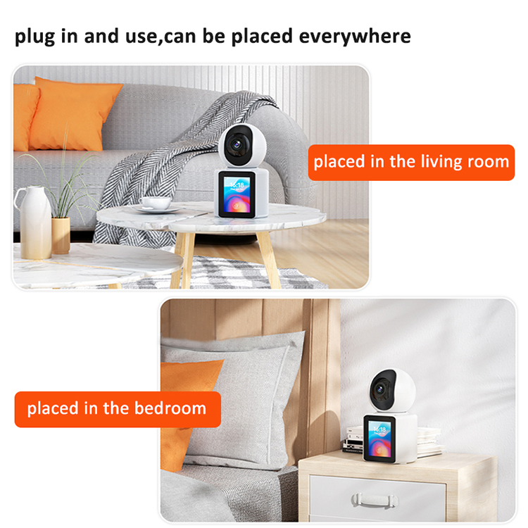 LEVOFAST 2MP Home smart Video Calling WiFi Camera with 2.8 inch Screen Night Vision Baby Monitor CCTV IP Network Camera