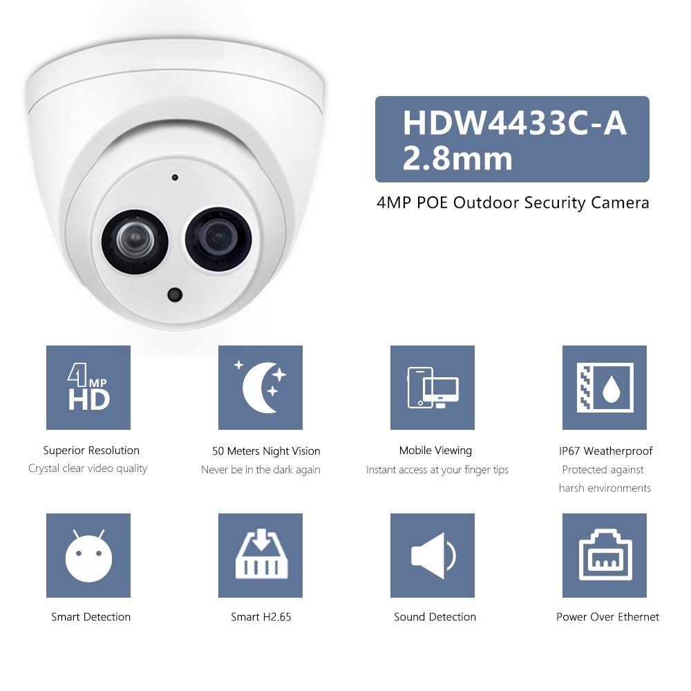 OEM Da hua Wholesale indoor outdoor 2MP 3MP 4MP 5MP 6MP 8MP Dome turret Bullet Fisheye Eyeball PTZ POE IP security camera