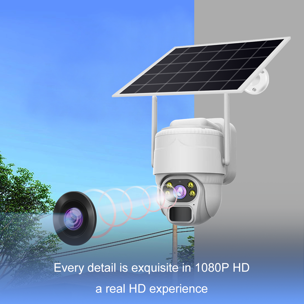 Yida 5MP HD Solar-Powered Dome HD CCTV Security Camera with Night Vision WIFI Connectivity Multiple Options Cloud TF Card