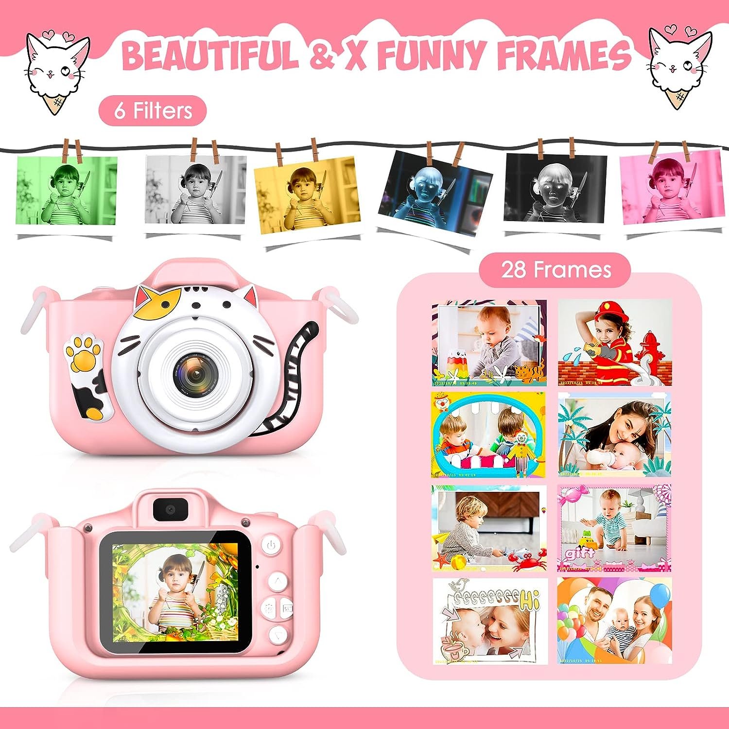 HD Kids Camera Digital Camera for Boys Girls Child as Birthday Christmas Gift Mini Cheap Kids Digital Camera