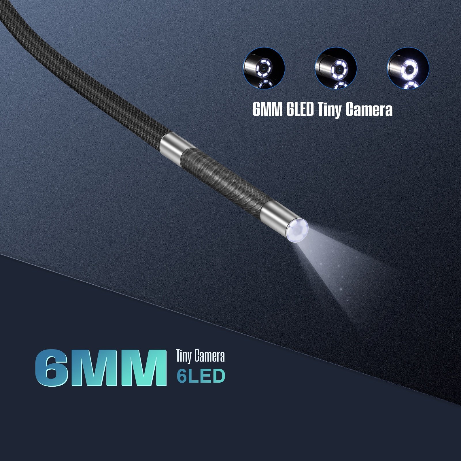 Ralcam 3.9Mm 4 Way Articulating Inspection Ip67 Waterproof Mini Camera 1M Cable Endoscope Camera