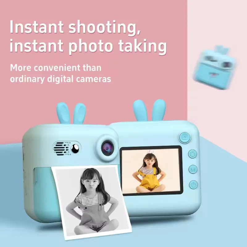 Digital Instant photo camera Portable Children Photography Mini Camera Printing Paper Instant Print Camera for kids