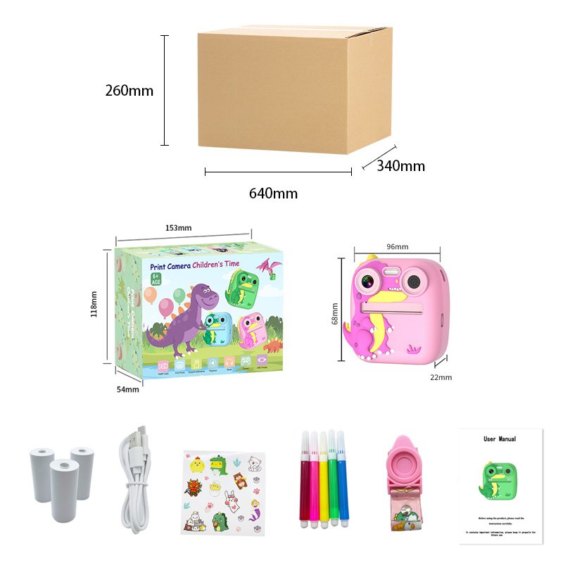 Gifts Top Kids Print Camera D12 Cute Fun Toys Large Screen Digital Instant Camera For Kids Mini Printer Children's Photo Camera