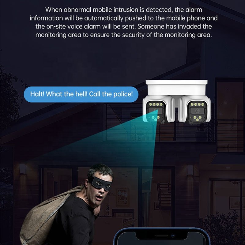 Icam365 8mp 20X Zoom Dual Dome Wifi Security Camera 360 Panoramic Monitoring Auto Tracking Night Vision Network Camera 4G