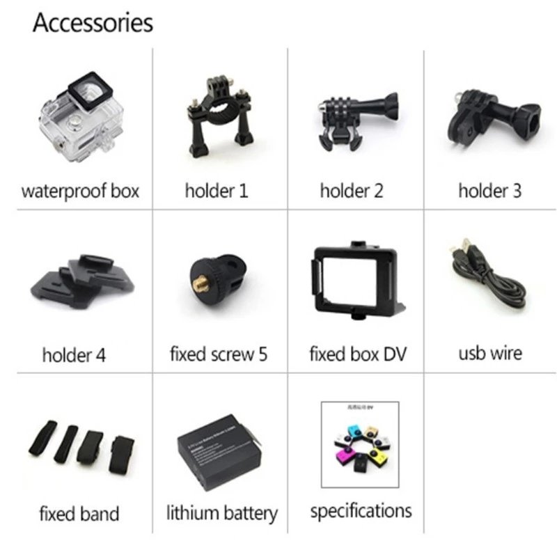 HD 30M Waterproof Underwater Mini Sports Camera Car 12MP Outdoor Camera DVR Action Camera