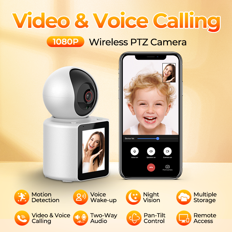 1080P 2.8In IPS Screen One Click Video Call camera Auto Tracking Motion Detection Home Surveillance Wifi Smart Baby Monitor