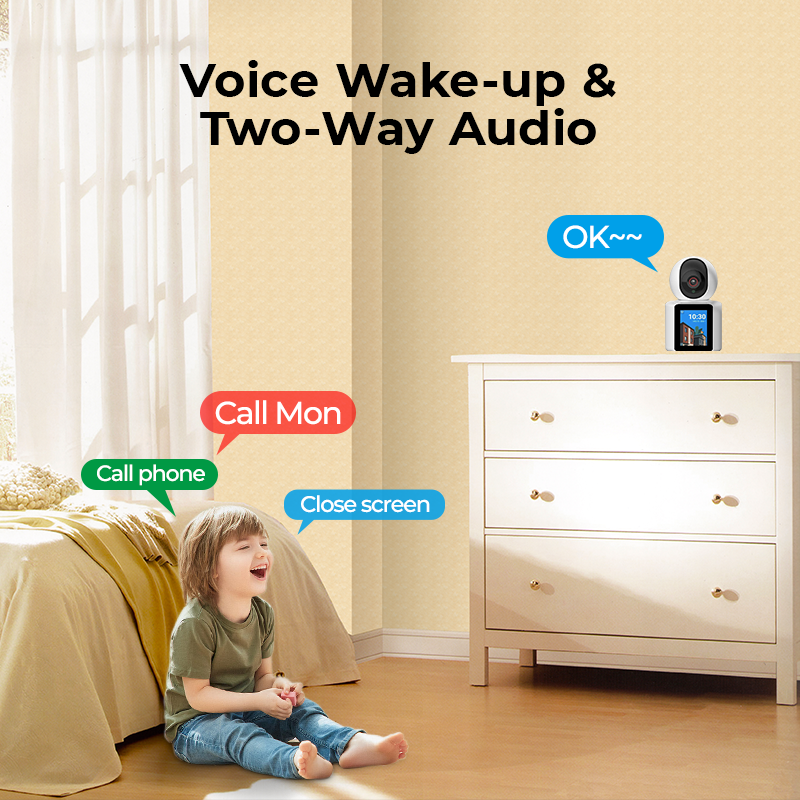 1080P 2.8In IPS Screen One Click Video Call camera Auto Tracking Motion Detection Home Surveillance Wifi Smart Baby Monitor