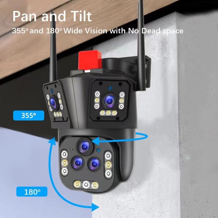 4G Three-screen gun ball linkage surveillance camera wireless high-definition home remote monitor outdoor