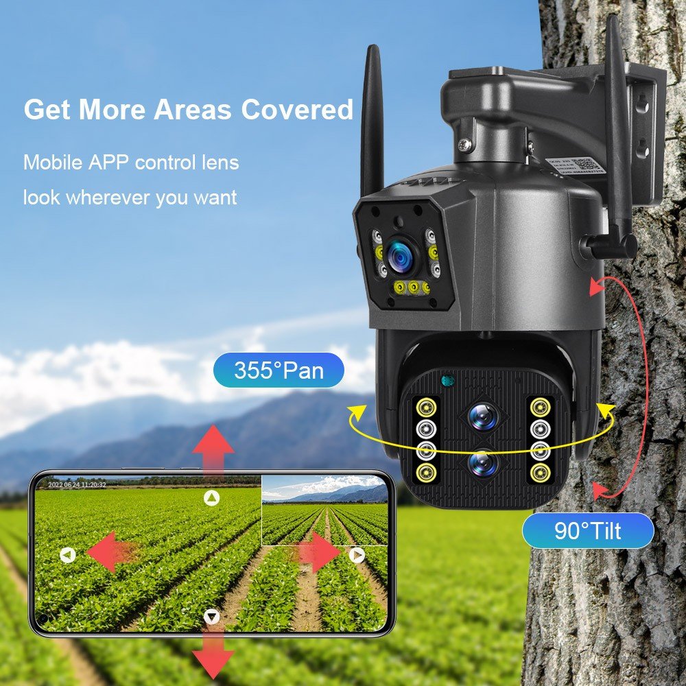 VISION 10X 4K hot sales wifi network camera Dual lens optical zoom ptz motion tracking security camera outdoor