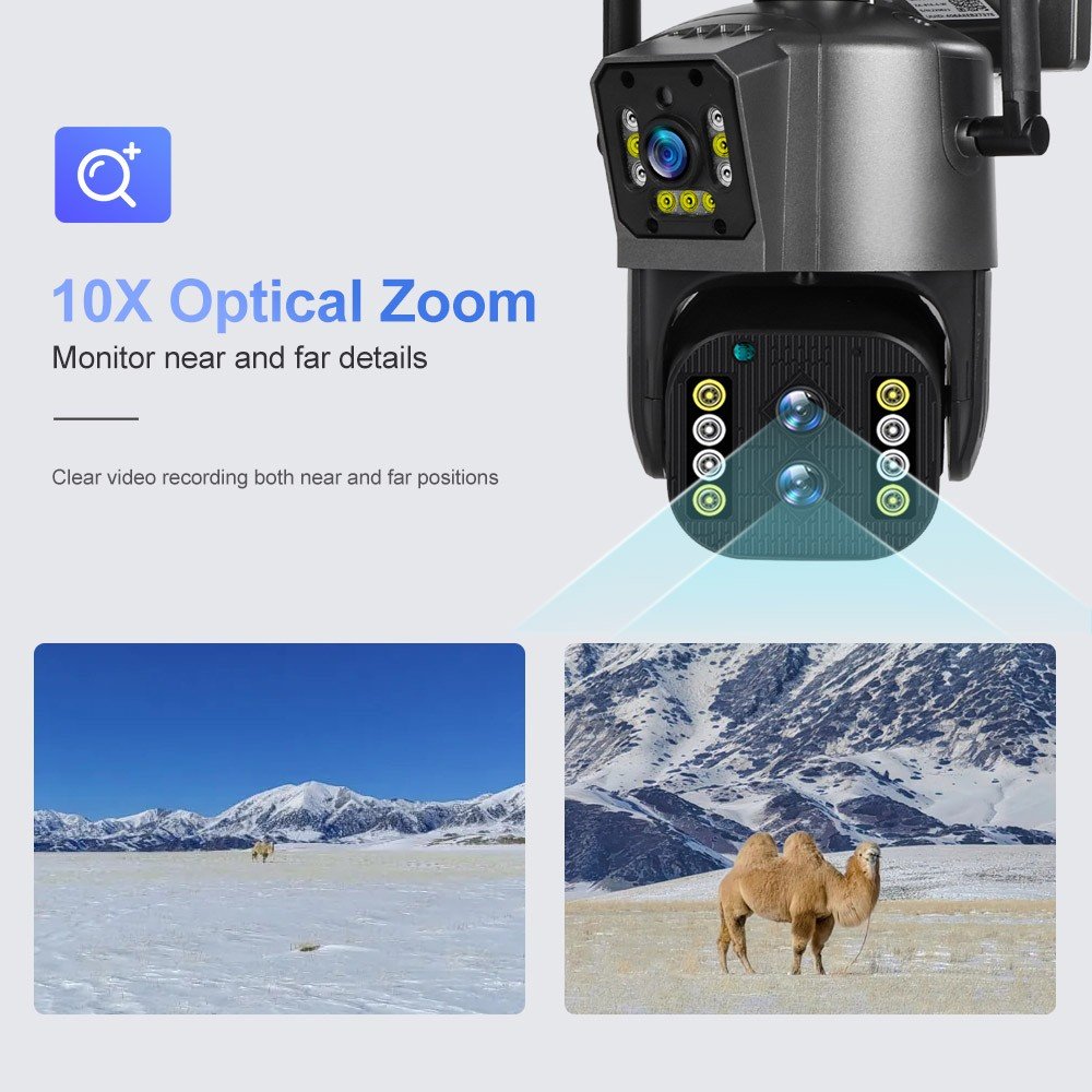 VISION 10X 4K hot sales wifi network camera Dual lens optical zoom ptz motion tracking security camera outdoor
