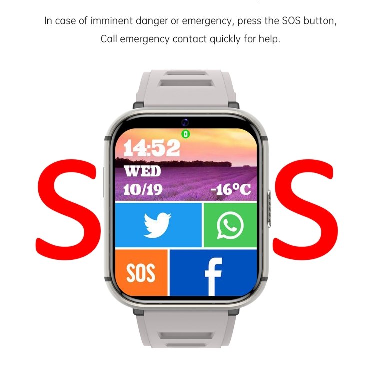 2024 RAM 4GB ROM 64GB 1.99 Inch 4G Call Smart Watch GPS Wifi Dual Camera SIM Heartrate Testing Waterproof Sports Men Smartwatch