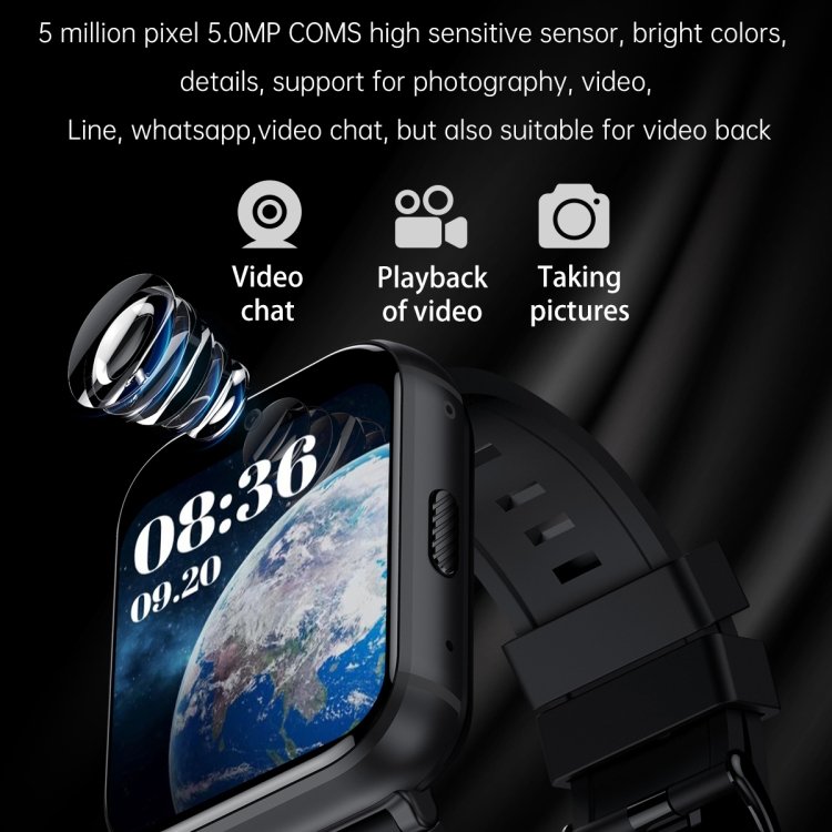 2024 RAM 4GB ROM 64GB 1.99 Inch 4G Call Smart Watch GPS Wifi Dual Camera SIM Heartrate Testing Waterproof Sports Men Smartwatch