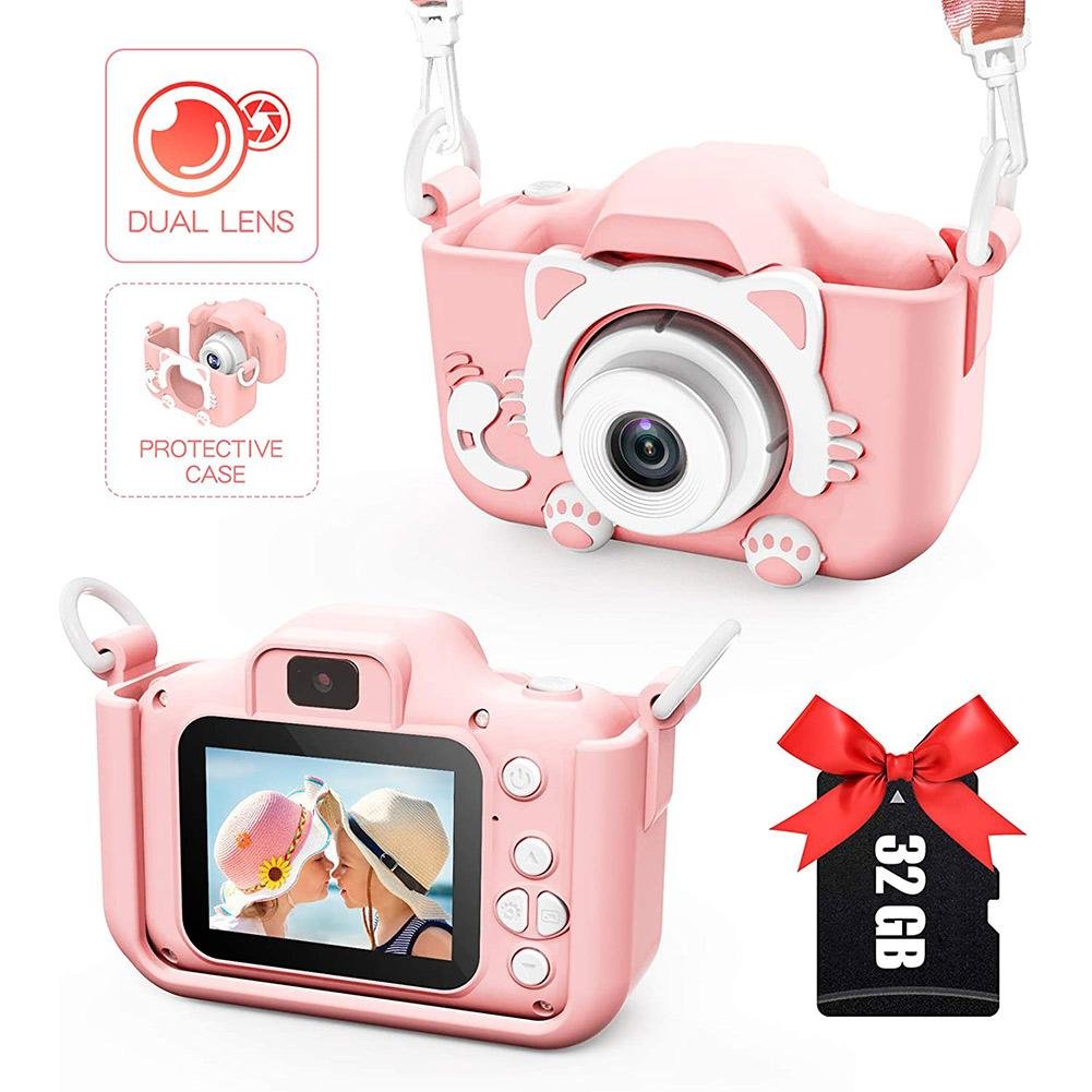 Silicone Case Camcorder Digital Cute 1080p Hd Cat Dog Unicorn Children Camera Toys Selfie Toddler Child Kids Camera