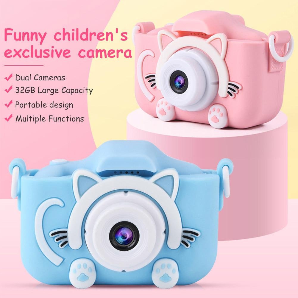 Silicone Case Camcorder Digital Cute 1080p Hd Cat Dog Unicorn Children Camera Toys Selfie Toddler Child Kids Camera