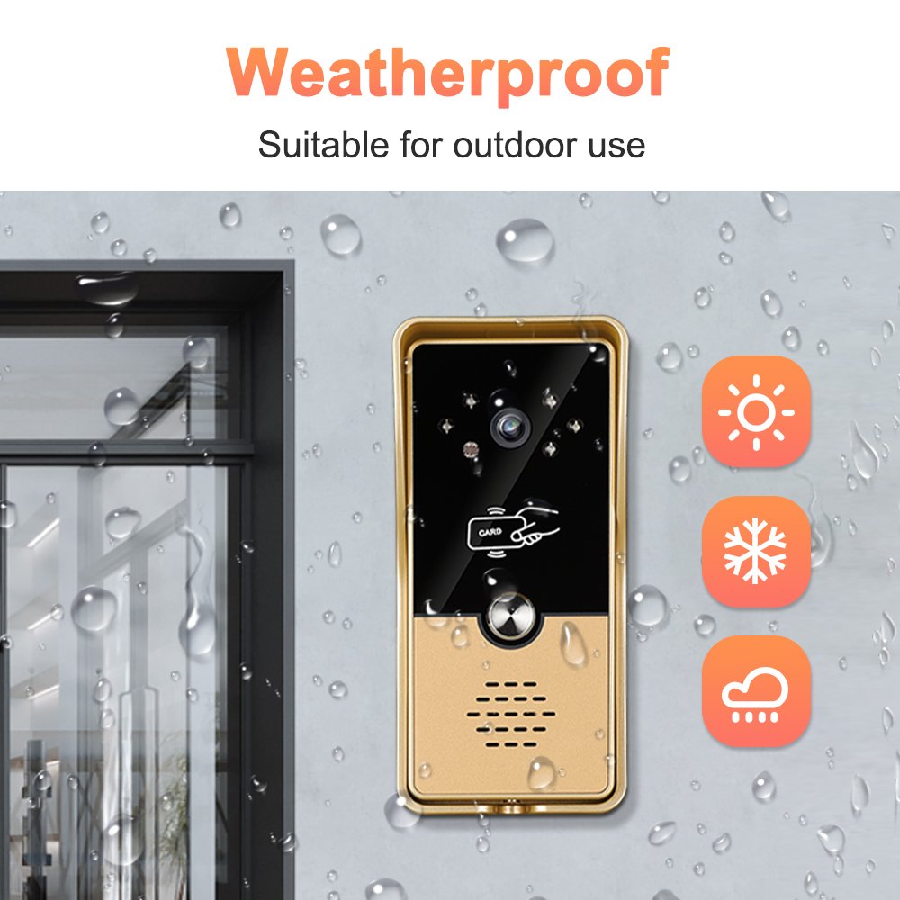 VIDEW 2 Monitor 2 Outdoor Station Wired Apartment Video Door Phone 4 Wired Villa Video Intercom System for Home Security