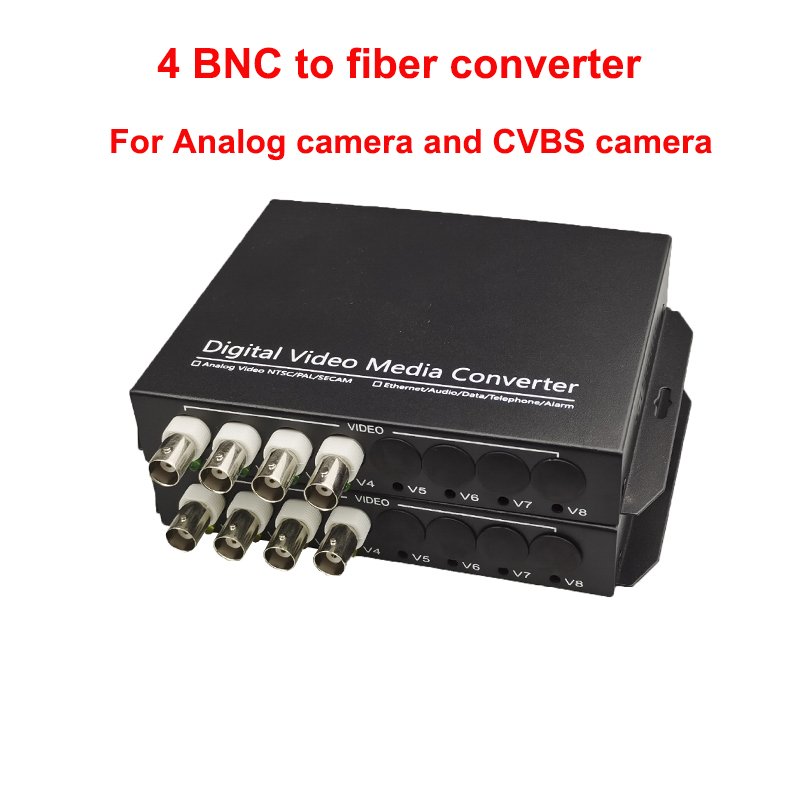 4 Channel Digital Video Optical Fiber Media Converters Transmitter/Receiver For CCTV Analog Camera CVBS Camera