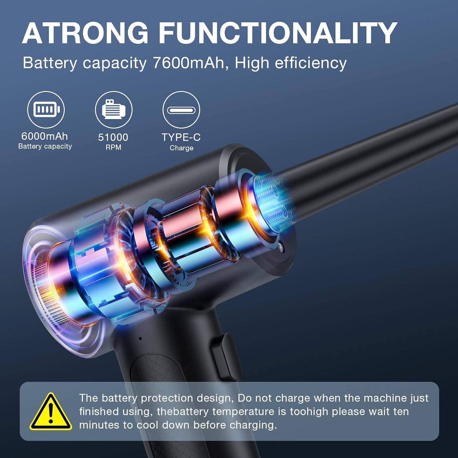 Air Blower Electric Air Duster Computer Keyboard Electronics Cleaning for Camera Cordless Air Duster Compressed turbo jet fan