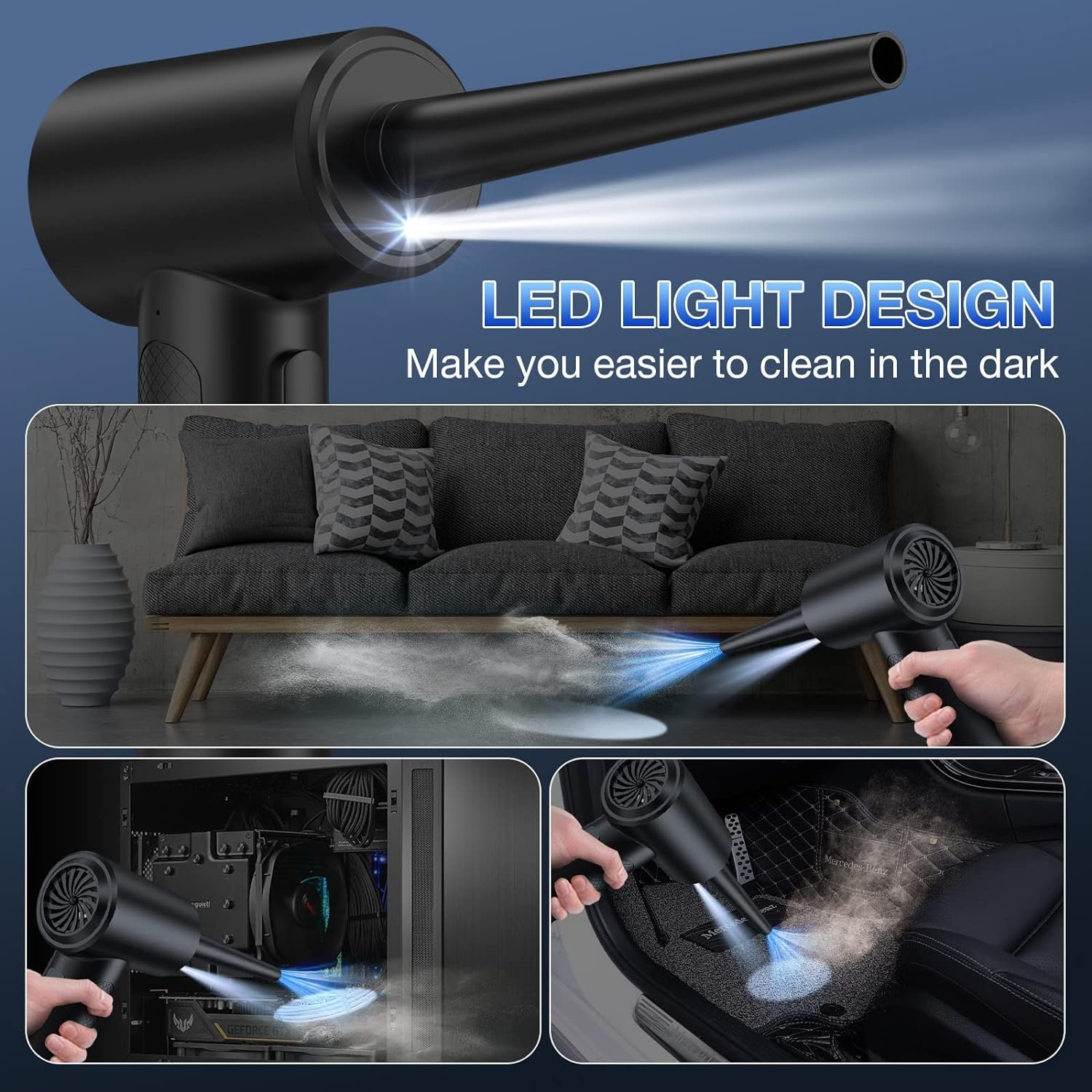 Air Blower Electric Air Duster Computer Keyboard Electronics Cleaning for Camera Cordless Air Duster Compressed turbo jet fan