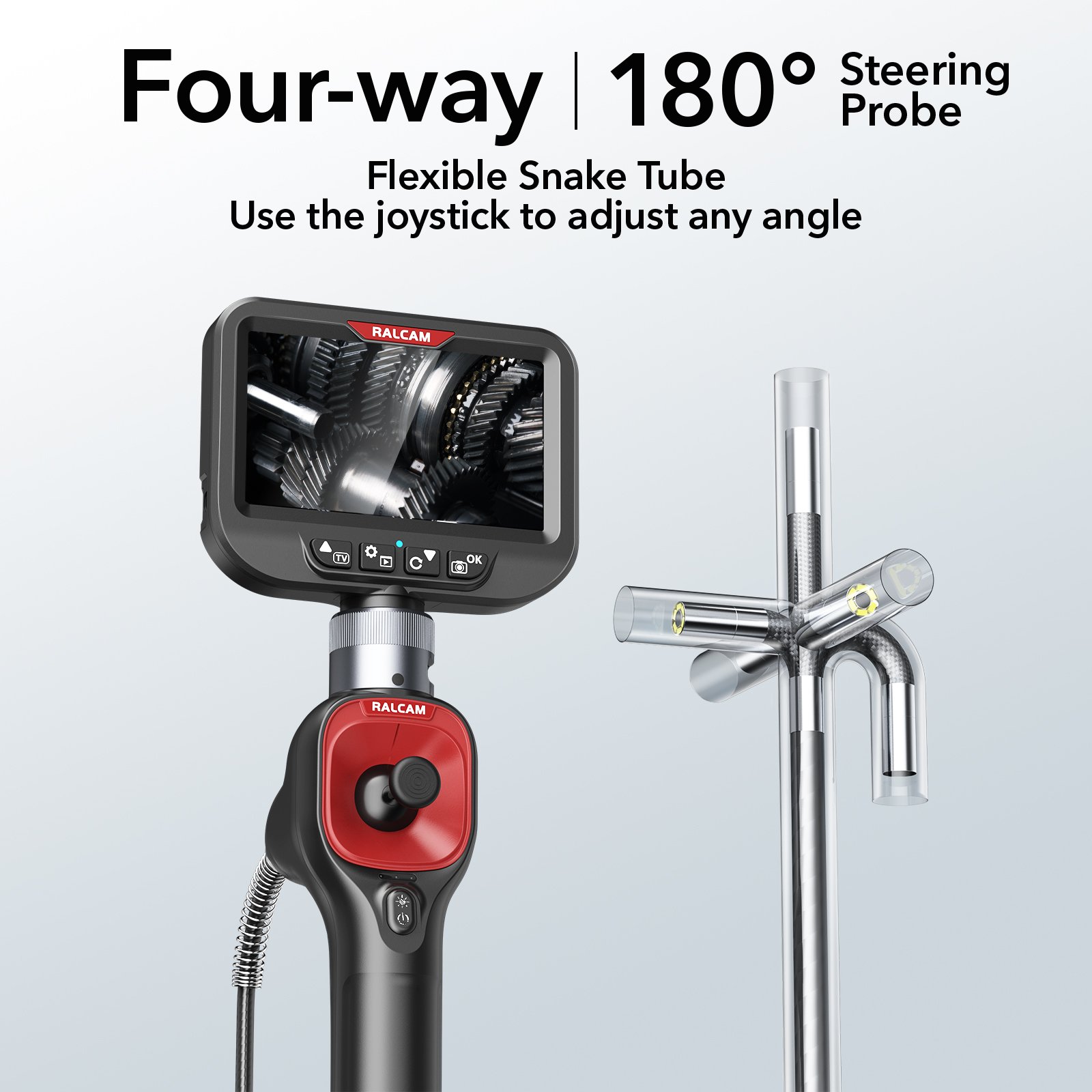 4 Way 6mm lens 1080P Automotive Borescope 4.3" Ips Lcd Monitorcar Inspection Machine Endoscope Camera With Rotation